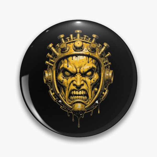 Item preview, Angry Steampunk Cyborg in Industrial Brass Diving Helmet designed and sold by coretrophia.