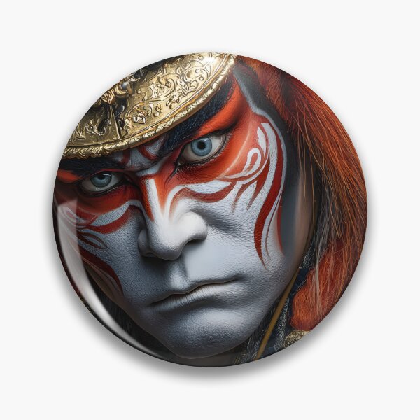 Item preview, Samurai Portrait with Dramatic Makeup and Attire designed and sold by Artessie.