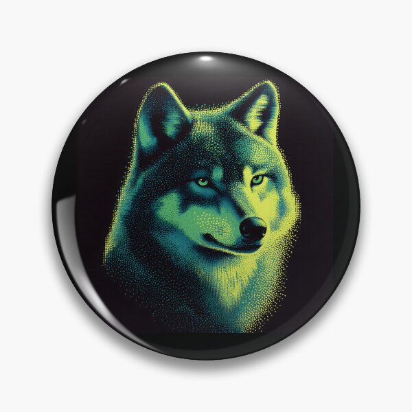 Item preview, Neon Halftone Wolf  designed and sold by ClubVacay.