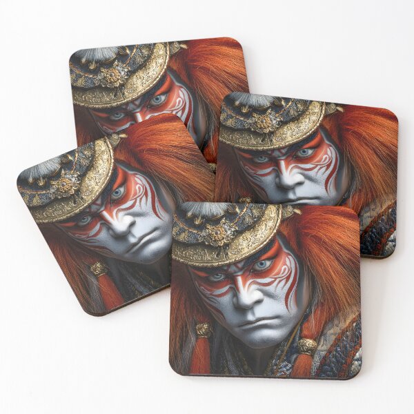 Item preview, Samurai Portrait with Dramatic Makeup and Attire designed and sold by Artessie.