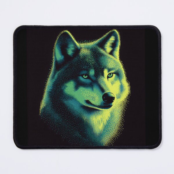 Item preview, Neon Halftone Wolf designed and sold by ClubVacay.