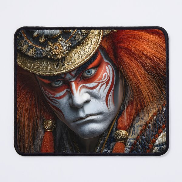 Item preview, Samurai Portrait with Dramatic Makeup and Attire designed and sold by Artessie.