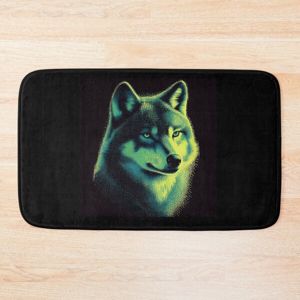 Item preview, Neon Halftone Wolf  designed and sold by ClubVacay.