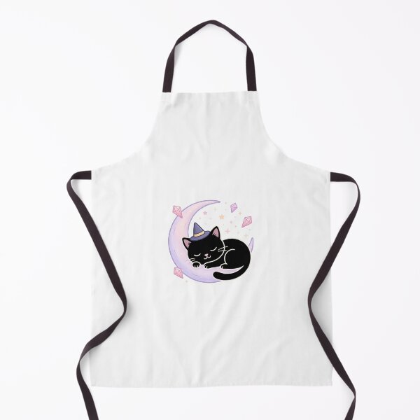 Item preview, Cute Kawaii Witch Cat Sleeping on Crescent Moon designed and sold by YALLABUY.