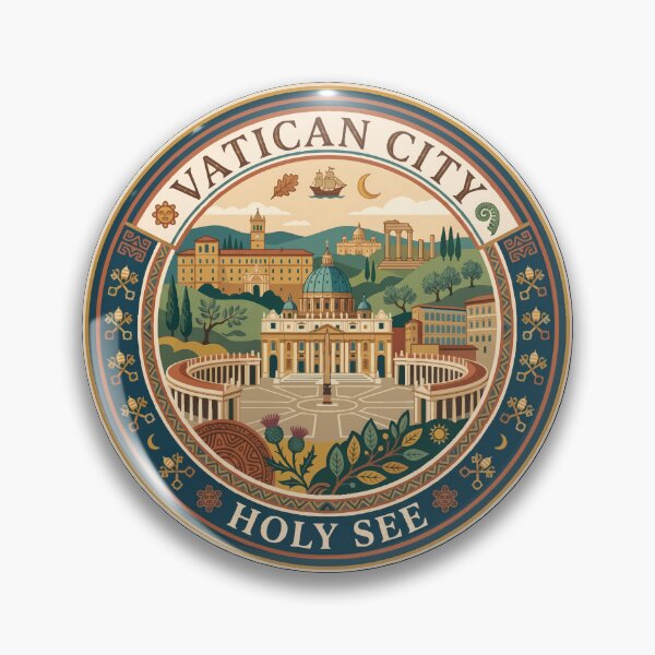 Item preview, Vatican City Illustration Travel Art Badge designed and sold by KrisSidDesigns.