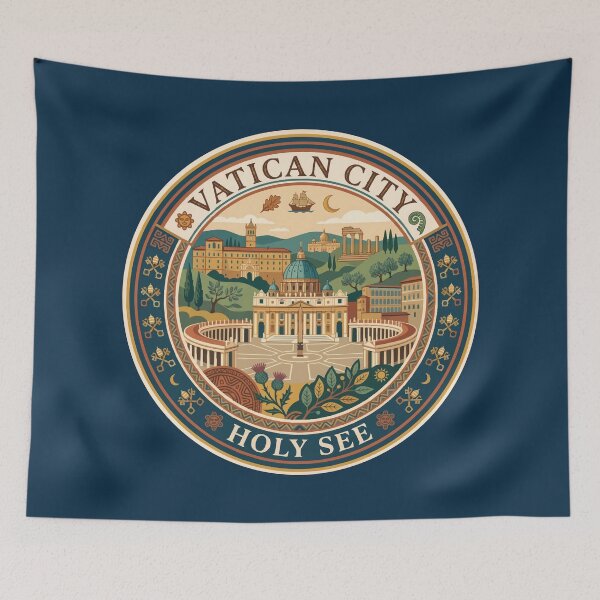 Item preview, Vatican City Illustration Travel Art Badge designed and sold by KrisSidDesigns.
