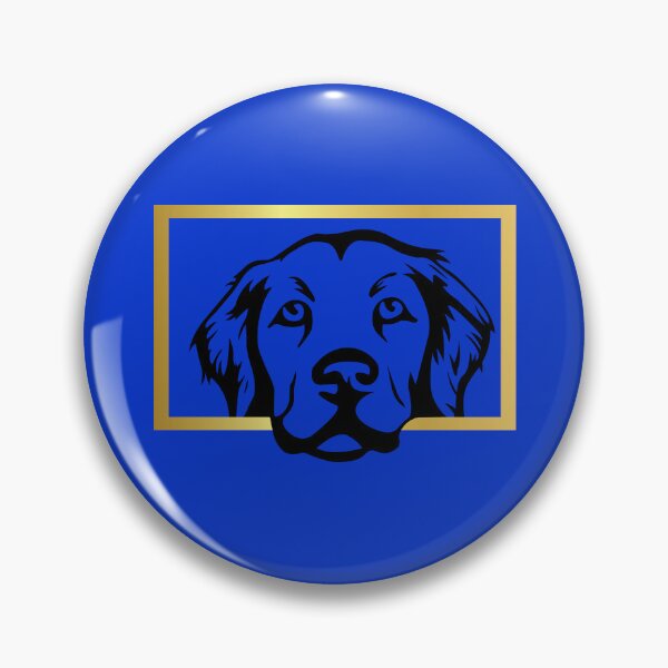 Item preview, Loyal Black Dog in Golden Frame - Minimalist Dog Art designed and sold by I.C. Vision Designs.