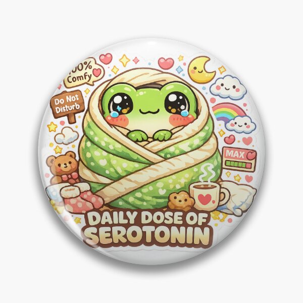 Item preview, Daily Dose of Serotonin Cozy Frog Sticker designed and sold by Cozy404Lab.