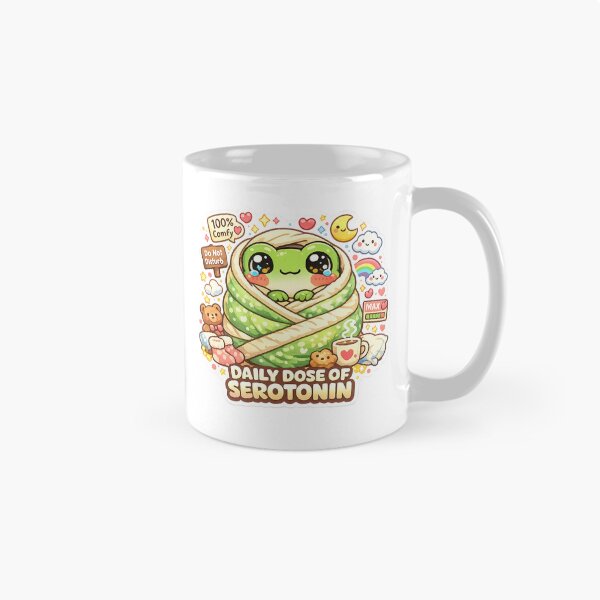 Item preview, Daily Dose of Serotonin Cozy Frog Sticker designed and sold by Cozy404Lab.