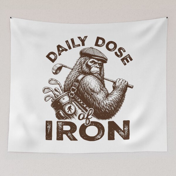 Item preview, Daily Dose of Iron Golf Funny Bigfoot Golfer designed and sold by gunaone-design.