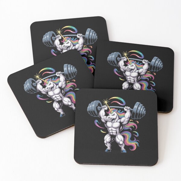 Item preview, Muscle Unicorn Weightlifting Rainbow Powerlifting Gym Workout Fantasy Strength designed and sold by yoddel.