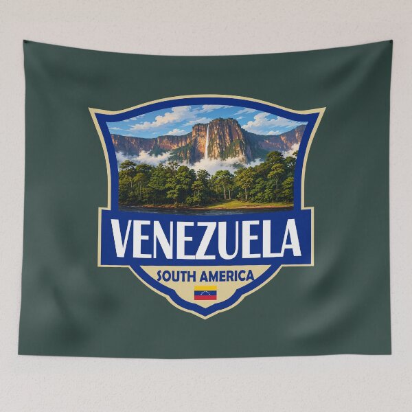 Item preview, Venezuela Illustration Retro Badge designed and sold by KrisSidDesigns.