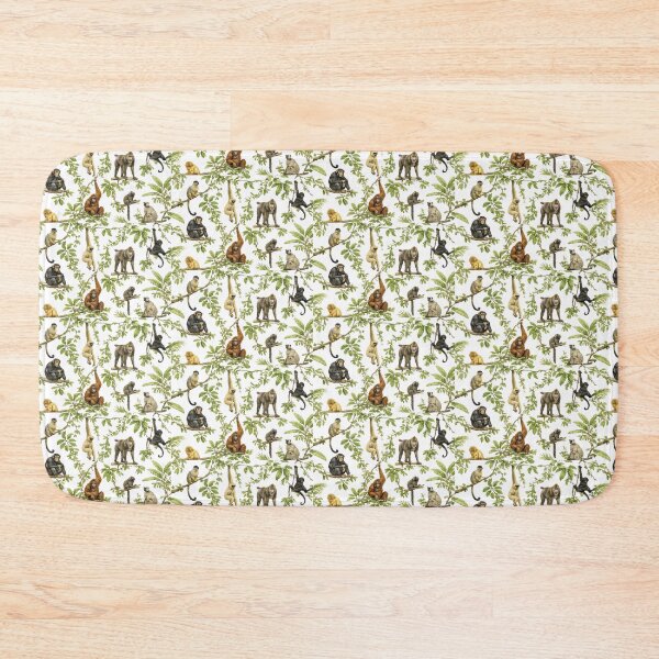 Item preview, Vintage Jungle Primates Wallpaper Pattern – Exotic Monkey Safari Botanical Wall Art designed and sold by Hookesmode.