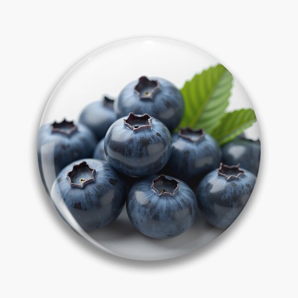 Item preview, Fresh Blueberries Pile with Green Leaves designed and sold by profustock.