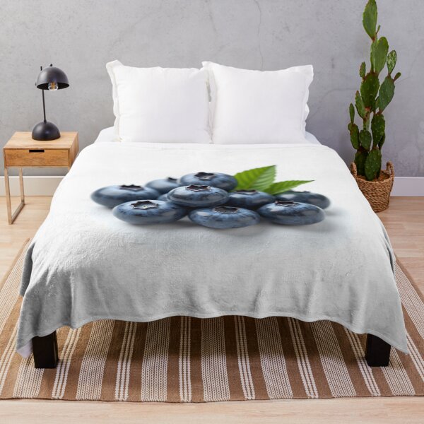 Item preview, Fresh Blueberries Pile with Green Leaves designed and sold by profustock.