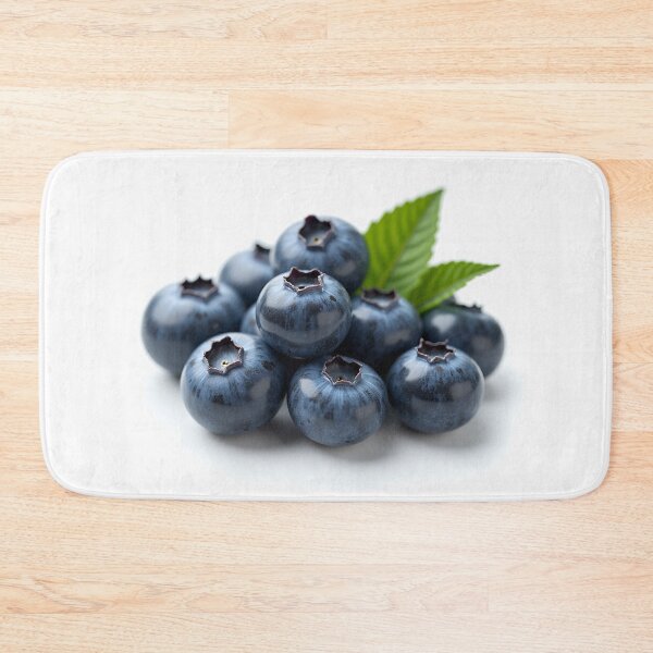 Item preview, Fresh Blueberries Pile with Green Leaves designed and sold by profustock.