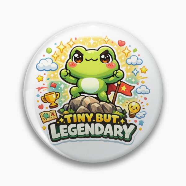 Item preview, Tiny But Legendary Kawaii Frog Sticker designed and sold by Cozy404Lab.