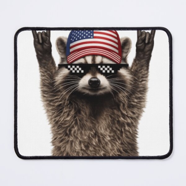 Item preview, Patriotic Raccoon Rock On – Funny USA Flag Animal Meme Design designed and sold by Youpiworld.