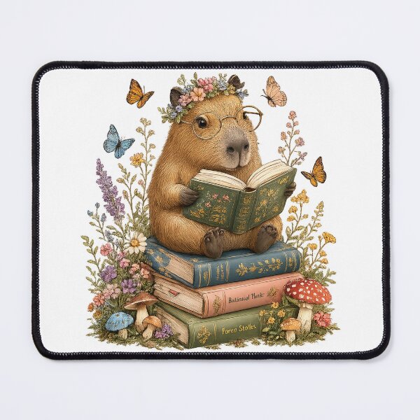 Item preview, Cute Reading Capybara – Whimsical Book Lover Art designed and sold by Clothes With Smiling Animals Walt Gral.