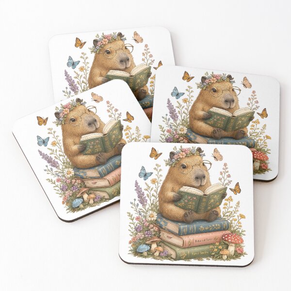 Item preview, Cute Reading Capybara – Whimsical Book Lover Art designed and sold by Clothes With Smiling Animals Walt Gral.