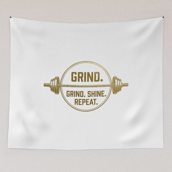 Item preview, Grind Shine Repeat Gym Fitness Motivational Workout Quote designed and sold by JeevanStickers.