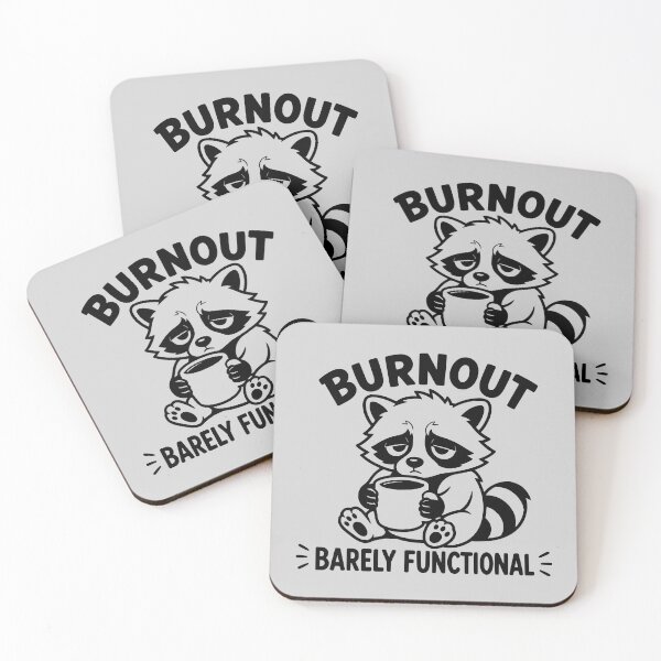Item preview, Burnout Raccoon Barely Functional Funny Introvert Design designed and sold by MavtM.