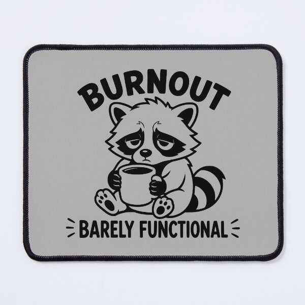 Item preview, Burnout Raccoon Barely Functional Funny Introvert Design designed and sold by MavtM.