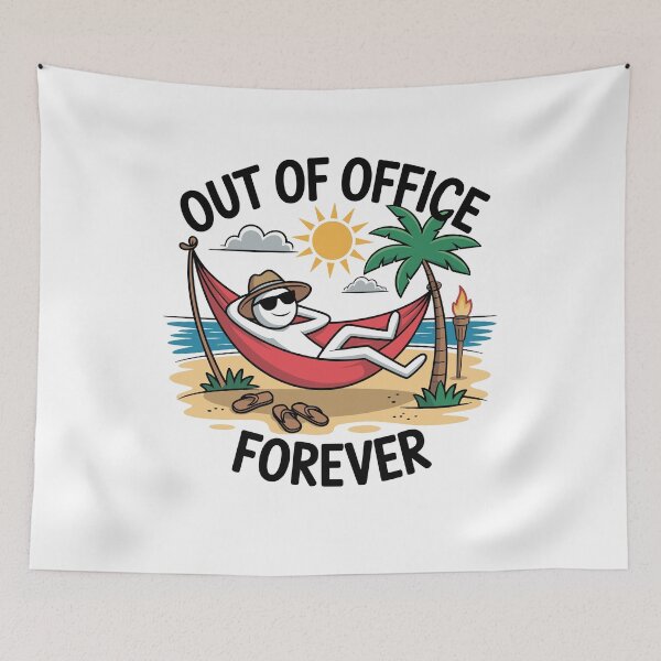 Item preview, Out Of Office Forever Retirement Beach Vacation Hammock Chill Tropical Island designed and sold by yoddel.