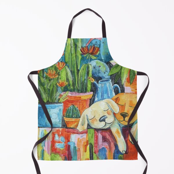 Item preview, Cozy Garden Dogs | Dopamine Decor Cute Puppy Art Print designed and sold by AlisaArtDecor.