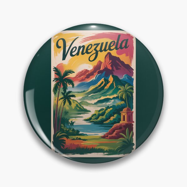 Item preview, Venezuela Landscape Illustration Travel Art Vintage designed and sold by KrisSidDesigns.