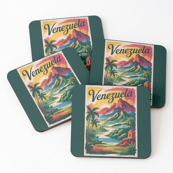 Item preview, Venezuela Landscape Illustration Travel Art Vintage designed and sold by KrisSidDesigns.