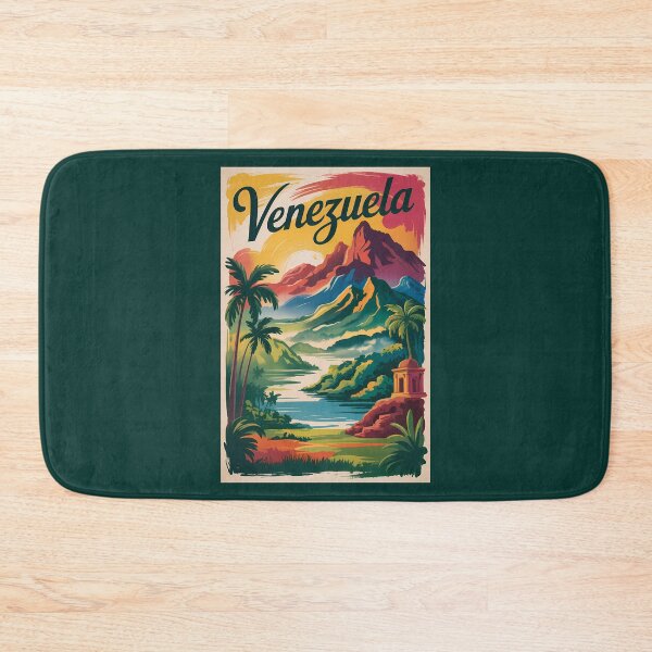 Item preview, Venezuela Landscape Illustration Travel Art Vintage designed and sold by KrisSidDesigns.