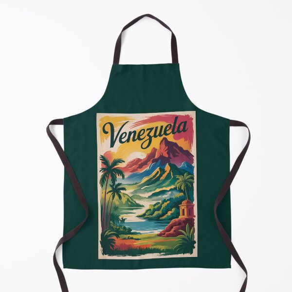 Item preview, Venezuela Landscape Illustration Travel Art Vintage designed and sold by KrisSidDesigns.