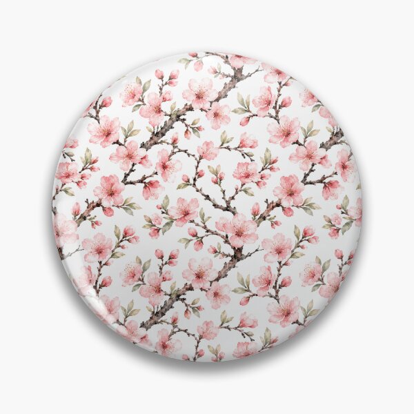 Item preview, Peach Blossom Branch Watercolor Seamless Floral Pattern designed and sold by Inkworksbyshery.