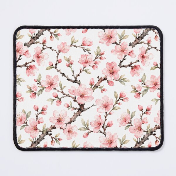 Item preview, Peach Blossom Branch Watercolor Seamless Floral Pattern designed and sold by Inkworksbyshery.