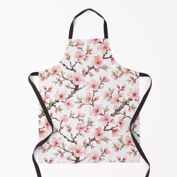 Item preview, Peach Blossom Branch Watercolor Seamless Floral Pattern designed and sold by Inkworksbyshery.