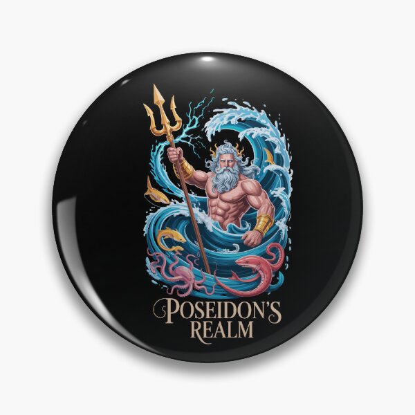Item preview, Poseidon's Realm Mythical Greek Sea God Ocean Waves Trident Power designed and sold by yoddel.
