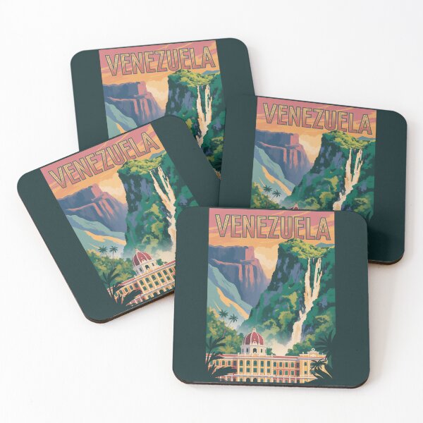 Item preview, Venezuela Angel Falls Illustration Travel Art Vintage designed and sold by KrisSidDesigns.