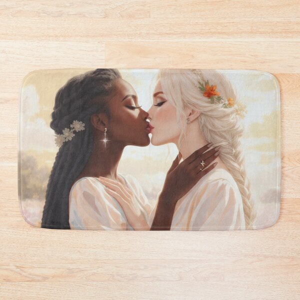 Item preview, Sunflower Kiss | Interracial WLW Couple | Golden Hour Romance designed and sold by IRON SIREN.