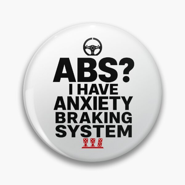 Item preview, ABS Anxiety Braking System Funny Minimalist Sim Racing Art designed and sold by Fenay Designs.