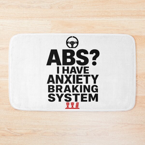 Item preview, ABS Anxiety Braking System Funny Minimalist Sim Racing Art designed and sold by Fenay Designs.