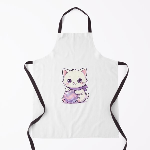 Item preview, Cute Kawaii Cat with Magical Cosmic Crystal Ball designed and sold by YALLABUY.