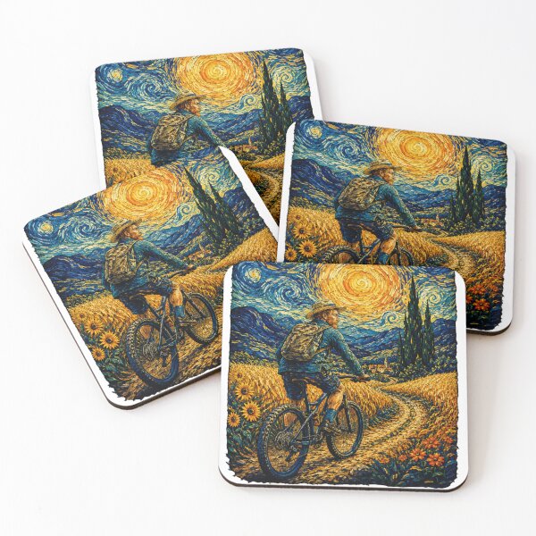 Item preview, Bicycle Art Lover Gogh Riding Funny Cycling designed and sold by Enamy-DaD.