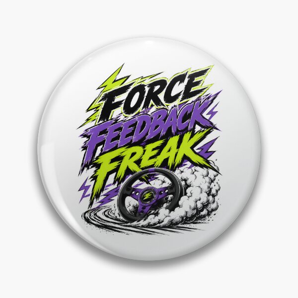 Item preview, Force Feedback Freak Aggressive Neon Sim Racing Steering Wheel designed and sold by Fenay Designs.
