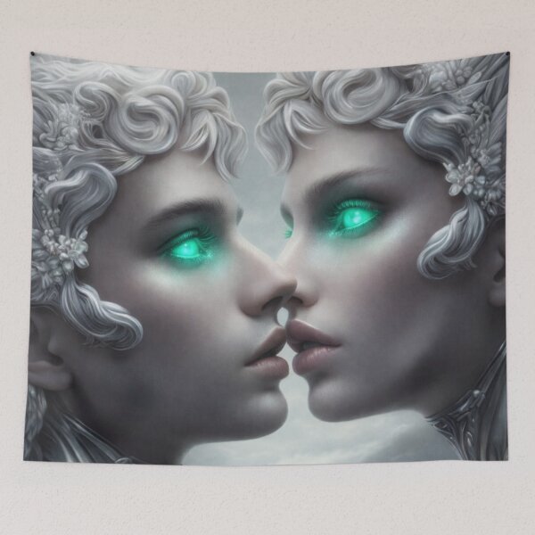 Item preview, Ethereal Soulmates | Twin Gay Angels | Glowing Eyes MLM Fantasy designed and sold by IRON SIREN.