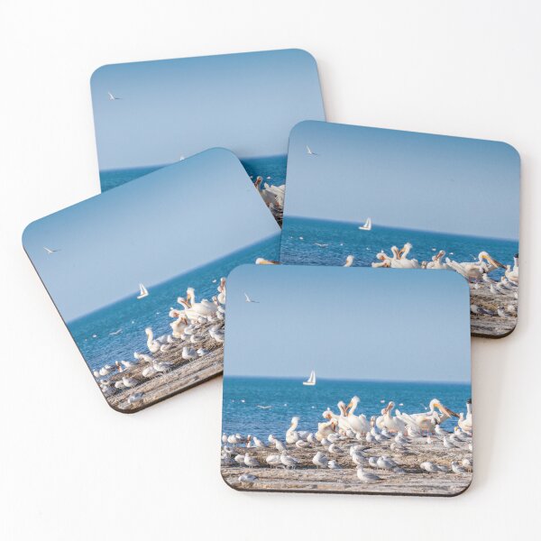 Item preview, Great white Pelicans on Lake Michigan in Sheboygan  designed and sold by TerraMediaLLC.