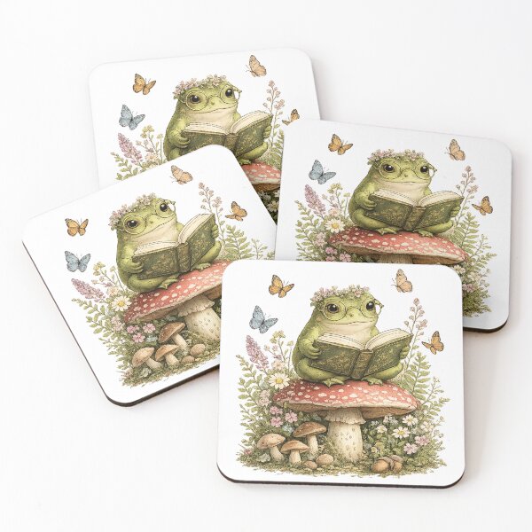 Item preview, Cute Reading Frog – Whimsical Book Lover Art designed and sold by Clothes With Smiling Animals Walt Gral.