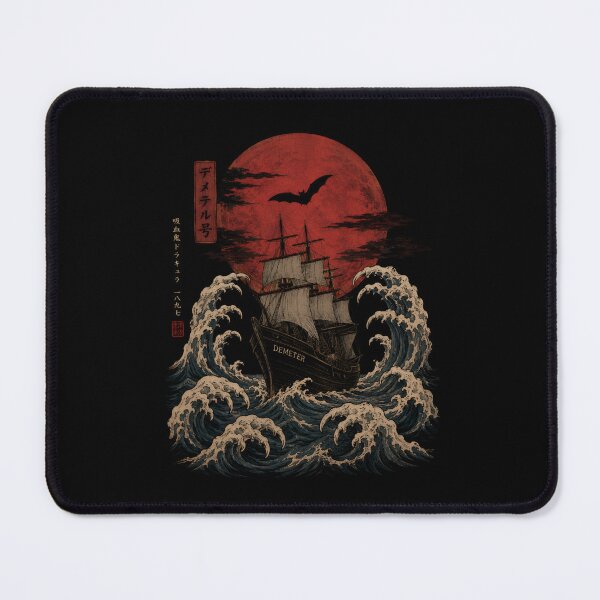 Item preview, Dracula Demeter Ship Japanese Great Wave Gothic Fantasy Art designed and sold by Fenay Designs.