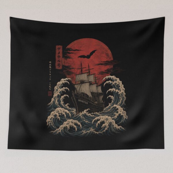 Item preview, Dracula Demeter Ship Japanese Great Wave Gothic Fantasy Art designed and sold by Fenay Designs.