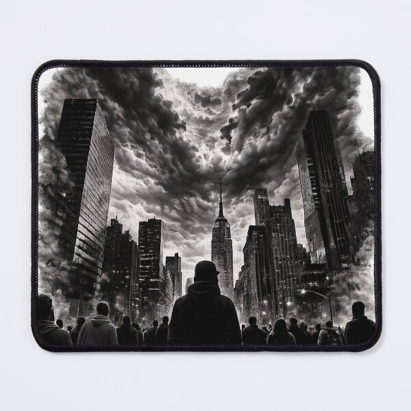 Item preview, Urban Skywatchers – Black & White Cityscape T-Shirt & Hoodie Design designed and sold by Lifehackerplus1.